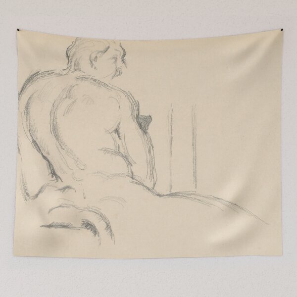 Item preview, Study of Pugets Hercules Resting by Paul Cézanne: Minimalist Figure Drawing Poster designed and sold by artofuniverse.