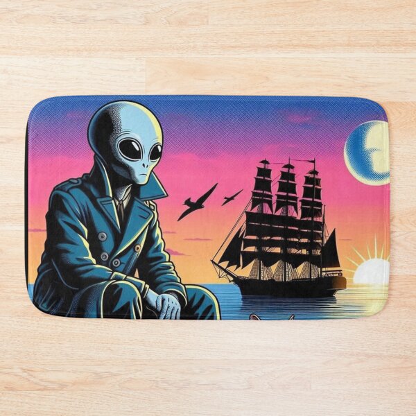 Item preview, Alien and Bunny – Surreal Sunset Voyage Design designed and sold by Dogandesighn.