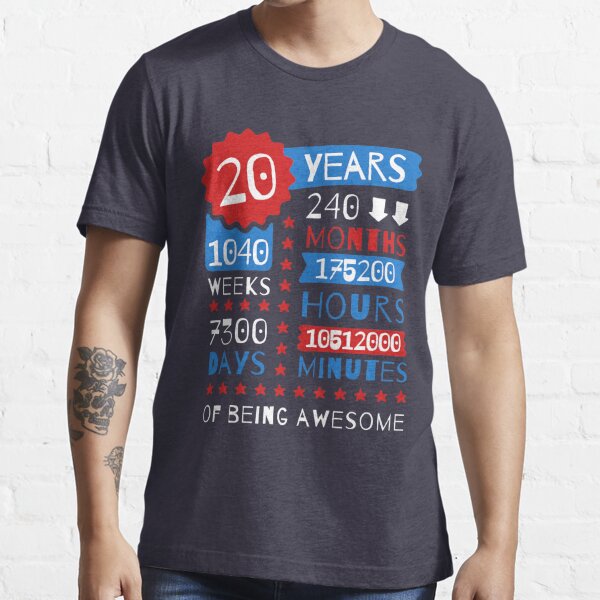 funny 20th birthday shirts for men 20 year old t shirts men Long Sleeve  T-Shirt