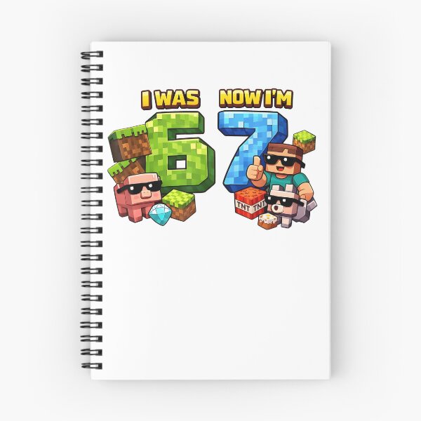 Item preview, I Was 6 Now I'm 7 Pixel Game Art 67 Meme Kids Birthday Party designed and sold by RDGNR.
