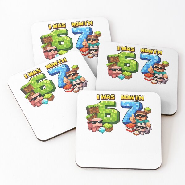 Item preview, I Was 6 Now I'm 7 Pixel Game Art 67 Meme Kids Birthday Party designed and sold by RDGNR.