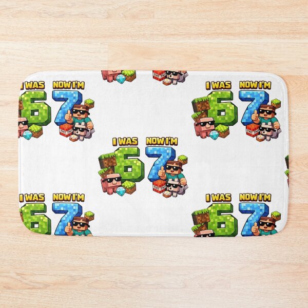 Item preview, I Was 6 Now I'm 7 Pixel Game Art 67 Meme Kids Birthday Party designed and sold by RDGNR.