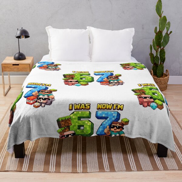Item preview, I Was 6 Now I'm 7 Pixel Game Art 67 Meme Kids Birthday Party designed and sold by RDGNR.