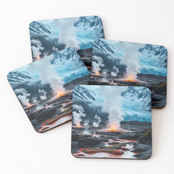 Item preview, Volcanic Eruption in a Snowy Glacial Landscape designed and sold by Vida e Arte.