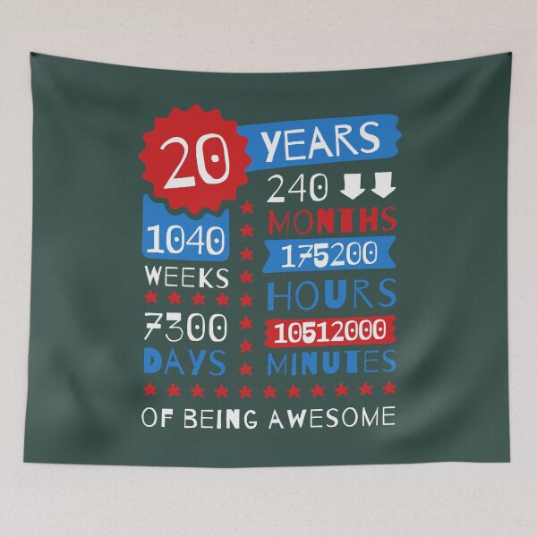 Item preview, 20 Years Of Being Awesome - Splendid 20th Birthday Gift Ideas designed and sold by MemWear.