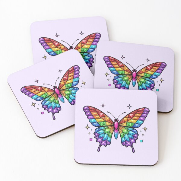 Item preview, Rainbow Gemstone Butterfly - Stained Glass Crystal Aesthetic designed and sold by Modavedrake.
