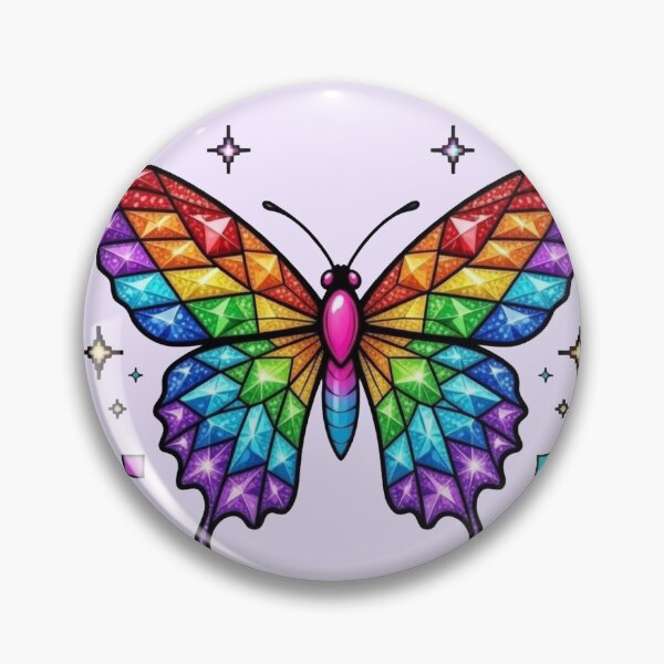 Item preview, Mariposa de piedras preciosas arcoíris - Vitral estético designed and sold by Modavedrake.