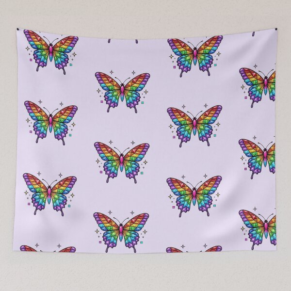Item preview, Rainbow Gemstone Butterfly - Stained Glass Crystal Aesthetic designed and sold by Modavedrake.