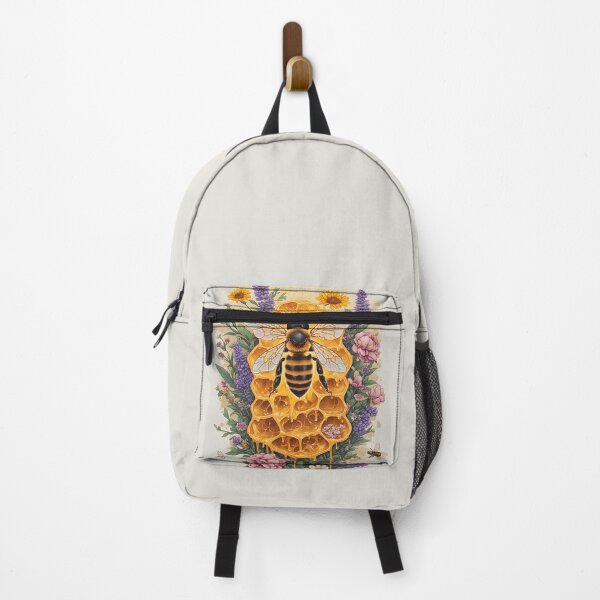 Item preview, Botanical Honeycomb Bee Art for Garden Lovers designed and sold by owi-art.