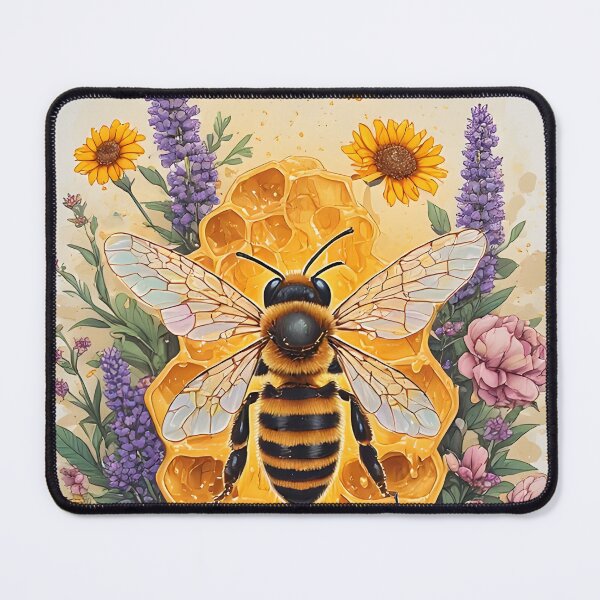 Item preview, Botanical Honeycomb Bee Art for Garden Lovers designed and sold by owi-art.
