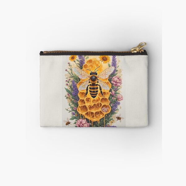 Item preview, Botanical Honeycomb Bee Art for Garden Lovers designed and sold by owi-art.