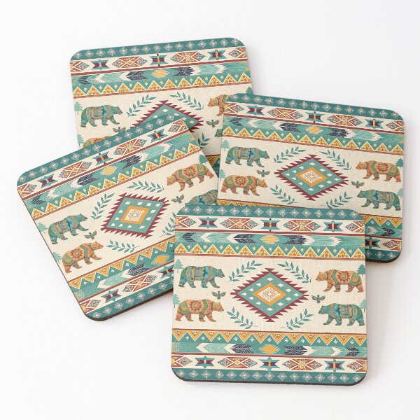 Item preview, Native American Bears Floor Mat, Throw Blanket designed and sold by candiscamera.