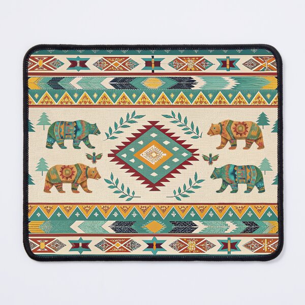 Item preview, Native American Bears Floor Mat, Throw Blanket designed and sold by candiscamera.