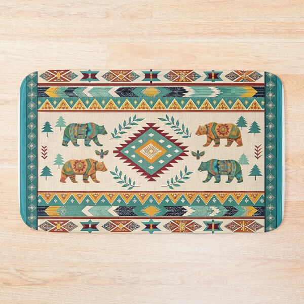 Item preview, Native American Bears Floor Mat, Throw Blanket designed and sold by candiscamera.