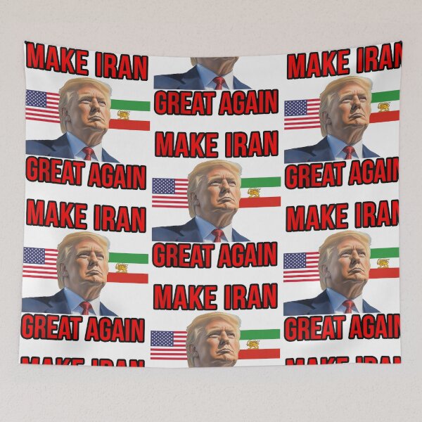 Item preview, Make Iran Great Again Iranian Lion Sun Flag Donald Trump MIGA USA Flag designed and sold by RDGNR.