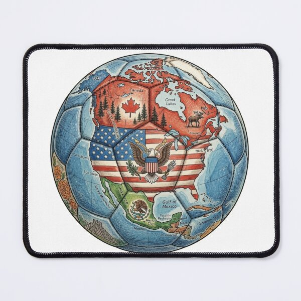 Item preview, North America Map Soccer Ball – Canada USA Mexico Football Design designed and sold by droidtech.