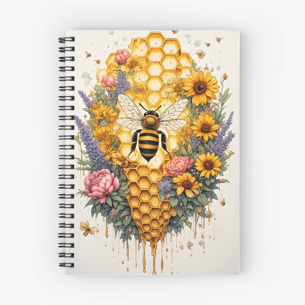 Item preview, Botanical Honeycomb Bee Art for Garden Lovers designed and sold by owi-art.