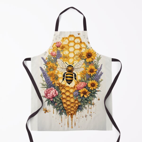 Item preview, Botanical Honeycomb Bee Art for Garden Lovers designed and sold by owi-art.