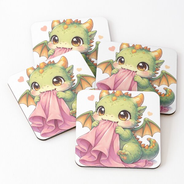 Item preview, Cute chibi baby dragon nibbles fabric designed and sold by TunikaSVEN93.