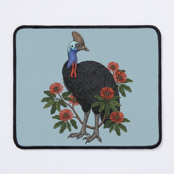 Item preview, Southern Cassowary in a Botanical Bird Art Illustration designed and sold by BirdsnStuff.