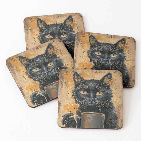 Artikelvorschau, Durstige schwarze Katze mit Bier entworfen und verkauft von Erika Kaisersot.