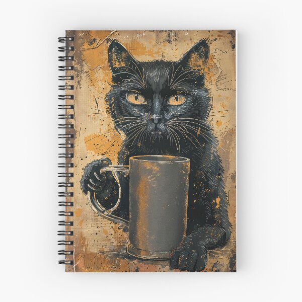 Item preview, Thirsty Black Cat Holding Beer designed and sold by Erika Kaisersot.