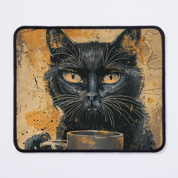 Item preview, Thirsty Black Cat Holding Beer designed and sold by Erika Kaisersot.