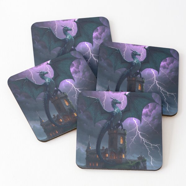 Item preview, The Castle Dragon — Dark Gothic Fantasy Art designed and sold by PolarisQuill.
