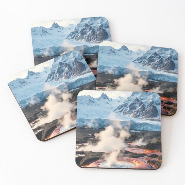 Item preview, Geothermal Hot Springs Under Glacial Mountains designed and sold by Jade Ado.