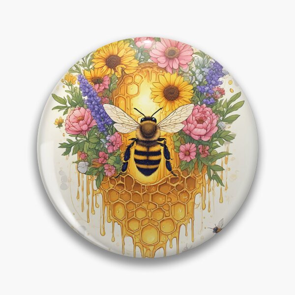 Item preview, Whimsical Honeycomb Bee Floral Art for Nature Lovers designed and sold by owi-art.