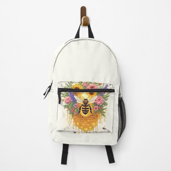Item preview, Whimsical Honeycomb Bee Floral Art for Nature Lovers designed and sold by owi-art.