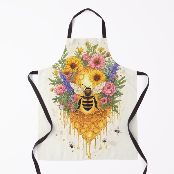 Item preview, Whimsical Honeycomb Bee Floral Art for Nature Lovers designed and sold by owi-art.