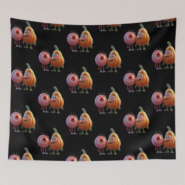 Item preview, Cute Halloween Eyeball and Pumpkin Best Friends designed and sold by Dreamy Armine Art.