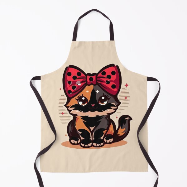 Item preview, Kawaii Calico Kitty with Polka Dot Bow designed and sold by CloudyCatArt.