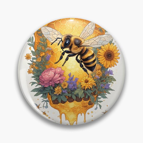 Item preview, Floral Honeybee Honeycomb Art for Nature Enthusiasts designed and sold by owi-art.