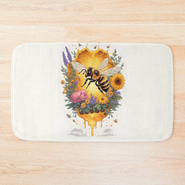 Item preview, Floral Honeybee Honeycomb Art for Nature Enthusiasts designed and sold by owi-art.