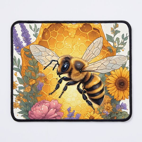 Item preview, Floral Honeybee Honeycomb Art for Nature Enthusiasts designed and sold by owi-art.