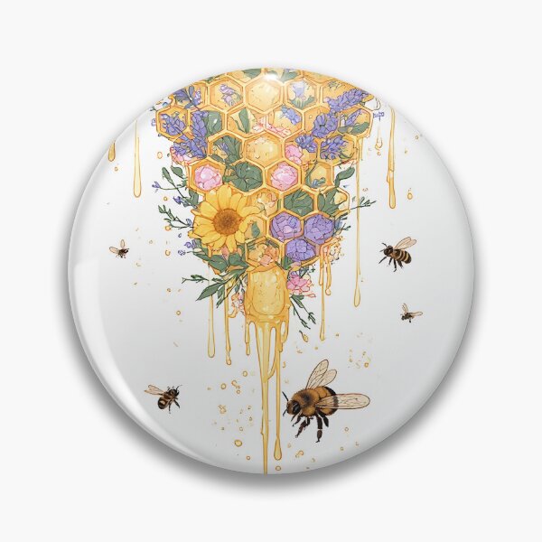 Item preview, Floral Honeybee Honeycomb Art for Nature Enthusiasts designed and sold by owi-art.