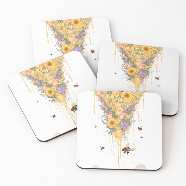 Item preview, Floral Honeybee Honeycomb Art for Nature Enthusiasts designed and sold by owi-art.