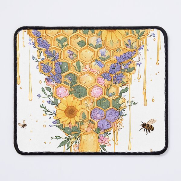 Item preview, Floral Honeybee Honeycomb Art for Nature Enthusiasts designed and sold by owi-art.