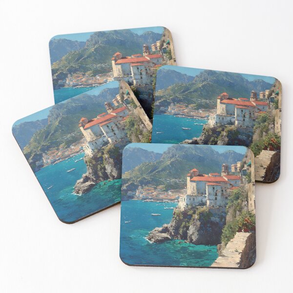 Item preview, Amalfi Coastal Town with Mountains and Blue Sea designed and sold by daila70.