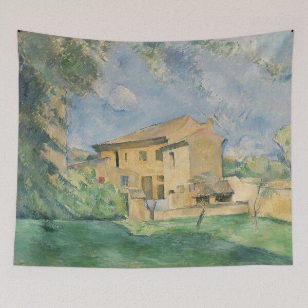 Item preview, The Farm at the Jas De Bouffan by Paul Cézanne: Serene Country House Print designed and sold by artofuniverse.