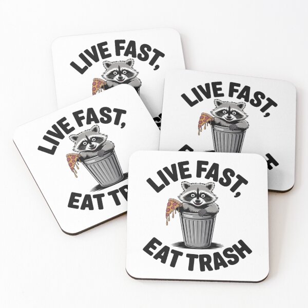Item preview, Chaotic Raccoon Eating Pizza - Live Fast Eat Trash Funny Meme designed and sold by Mr-wow.