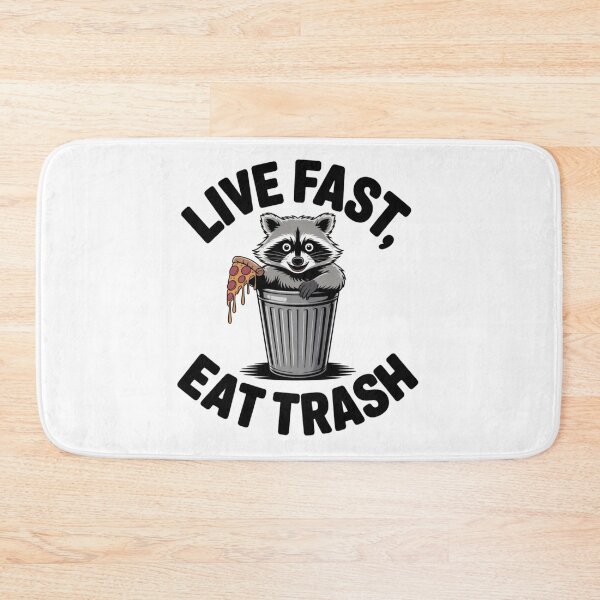 Item preview, Chaotic Raccoon Eating Pizza - Live Fast Eat Trash Funny Meme designed and sold by Mr-wow.