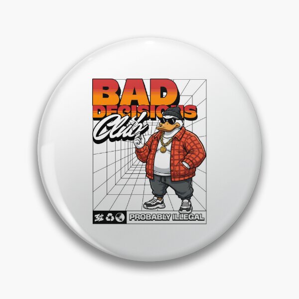 Item preview, Bad Decisions Club Streetwear Duck Illustration designed and sold by Belarte.shop.