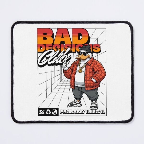 Item preview, Bad Decisions Club Streetwear Duck Illustration designed and sold by Belarte.shop.