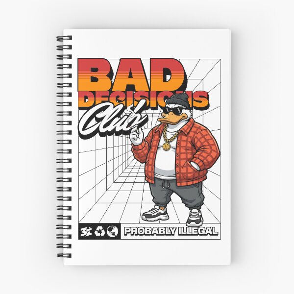 Item preview, Bad Decisions Club Streetwear Duck Illustration designed and sold by Belarte.shop.