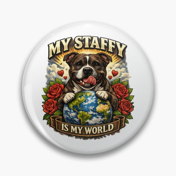 Item preview, My Staffy Is My World - Staffordshire Bull Terrier Dog Lover Design designed and sold by BestFriendTees.