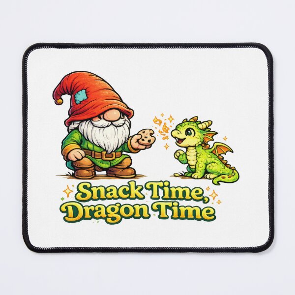 Item preview, Snack Time Dragon Time Cute Gnome Feeding Baby Dragon Fantasy Illustration designed and sold by Moriarty's Digital Visions.
