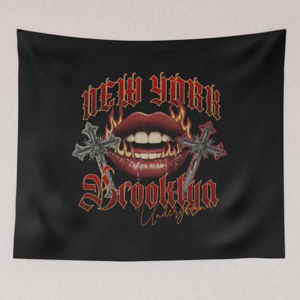 Item preview, New York Underground Gothic Lips Art designed and sold by Belarte.shop.